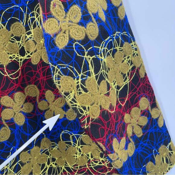 ZARA Sweater Dress Size Medium Embroidered Yarn Flower Knit Boiled Wool Blend - Picture 8 of 15